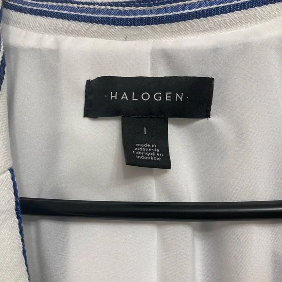 Halogen Blue & White Striped Blazer, Business Casual, Women’s, Size Large - Picture 3 of 7